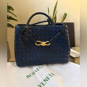 Stunning woven leather and denim bag - medium